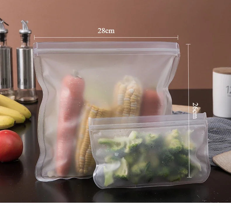 🌿 Reusable Food Storage Bags – Leakproof, BPA-Free & Plastic-Free Alternative