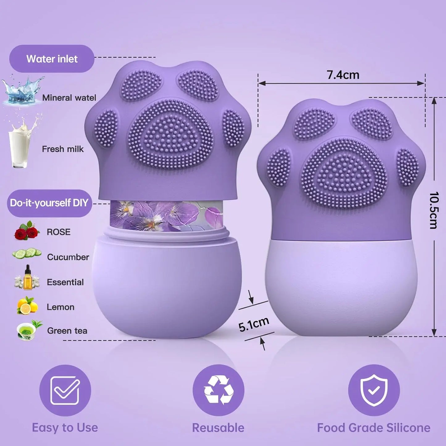 ❄️ Facial Ice Roller – Refreshing Skin Therapy & Natural Glow Tool