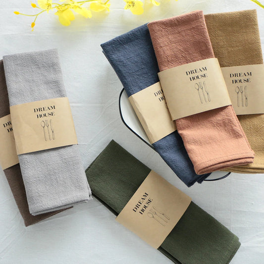 🌿 Organic Cotton & Ramie Reusable Napkins – Plastic-Free Dining Essential