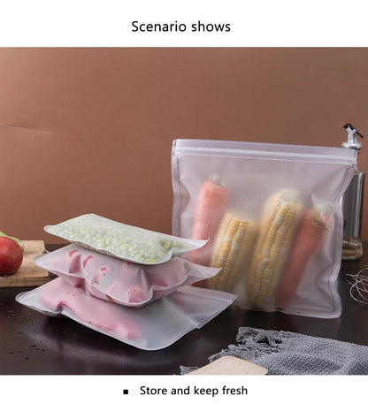 🌿 Reusable Food Storage Bags – Leakproof, BPA-Free & Plastic-Free Alternative