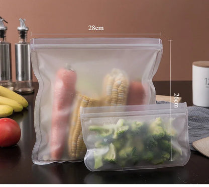 🌿 Reusable Food Storage Bags – Leakproof, BPA-Free & Plastic-Free Alternative