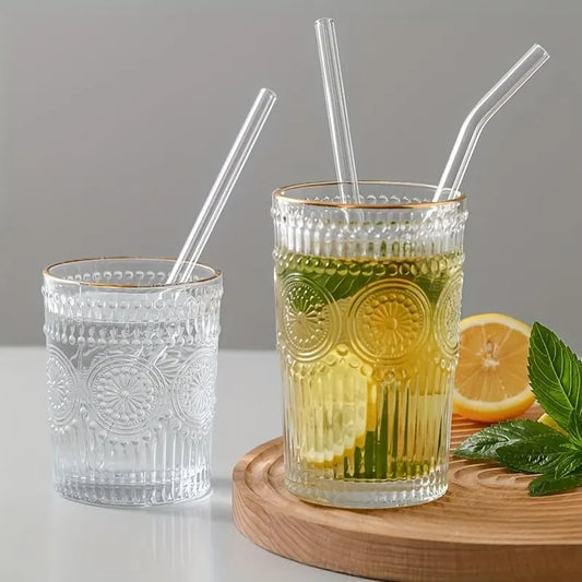 🥤 Glass Straws Set (5-Pack) – Reusable, Plastic-Free & Heat Resistant