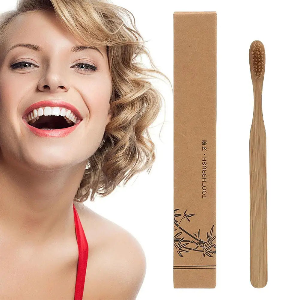 🌿 Bamboo Charcoal Soft Bristle Toothbrush – Eco-Friendly Biodegradable Oral Care