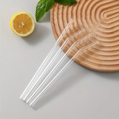 🥤 Glass Straws Set (5-Pack) – Reusable, Plastic-Free & Heat Resistant