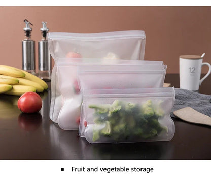 🌿 Reusable Food Storage Bags – Leakproof, BPA-Free & Plastic-Free Alternative