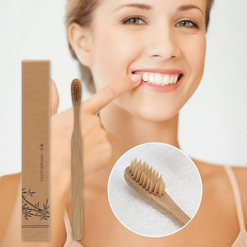 🌿 Bamboo Charcoal Soft Bristle Toothbrush – Eco-Friendly Biodegradable Oral Care
