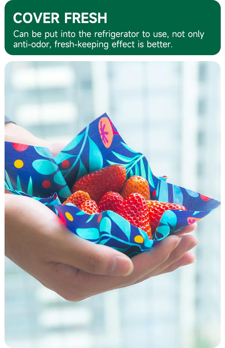 🐝 Beeswax Reusable Food Wraps – Eco-Friendly Plastic-Free Food Storage (3pack)